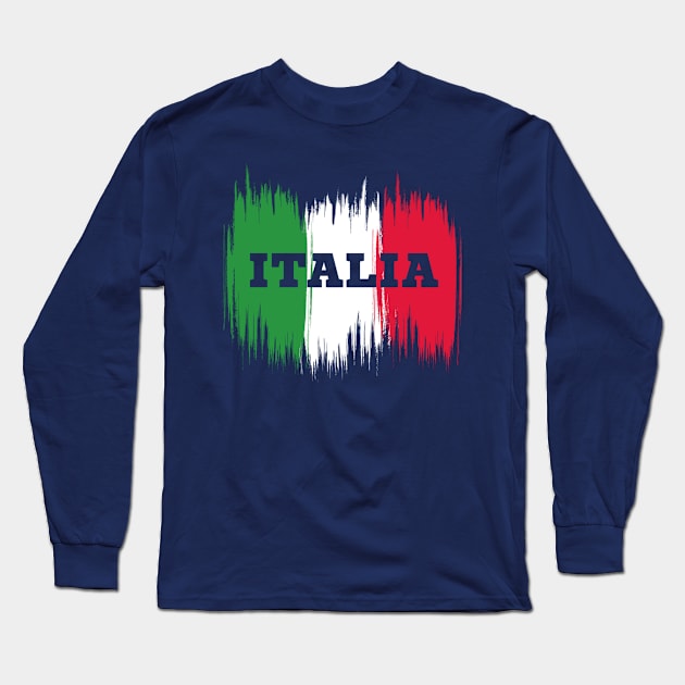 Italia, Flag of Italy Long Sleeve T-Shirt by E.S. Creative